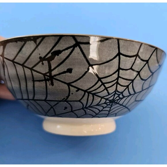 Prima Design Skull Spiderweb Bowl Halloween Spider Web Ceramic Dessert Soup Dish - Picture 4 of 7